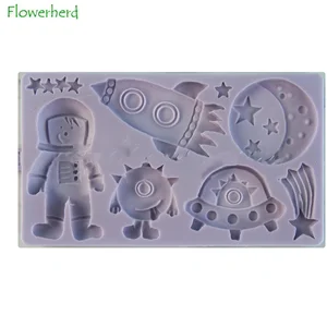 Космические силиконовые формы для печенья Аксессуары для выпечки аксессуары для украшения торта луна звезды инопланетяне космический корабль