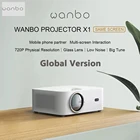 Глобальная версия Wanbo X1 OSD проектор WB-TX1 1080P ЖК-дисплей Стекло линзы низкая Шум Беспроводной проекции Анти-пыль дома Театр на открытом воздухе