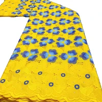 sinya yellow african lace fabric 2022 high quality dry 100 cotton swiss voile lace embroidered stones for gowns sewing