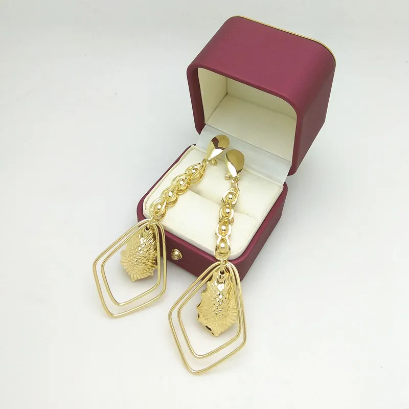 

Kingdom Ma Free Shipping Long Dangle Earrings Jewelry Trendy Gold Color Simple Hollow Star Leaf Earrings Wedding For Women Gift