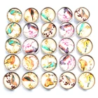 10 шт.лот новые застежки ювелирные изделия винтажные стеклянные застежки с птицами подходят для 18 мм застежки ювелирные изделия для защелок Серьги Браслет