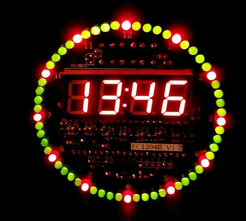 DIY светодиодный электронный цифровой будильник DS1302 вращающийся комплект 51 SCM обучающая доска 5 в xp Дата дисплей Принцип дизайн