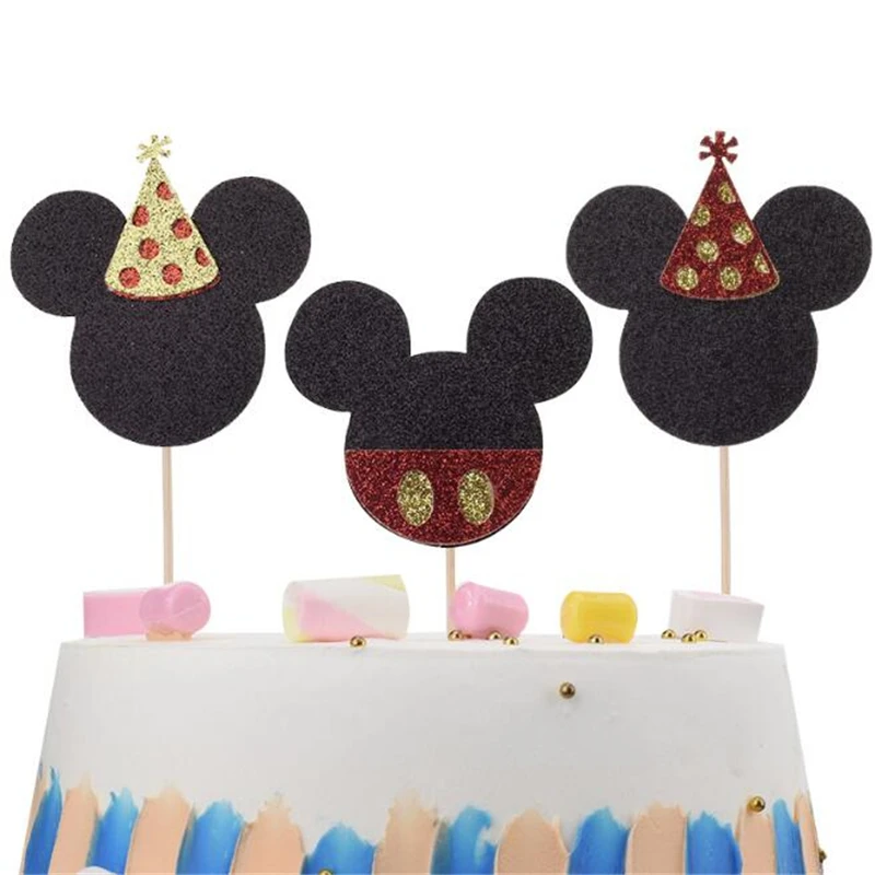 Топпер для торта Disney Микки и Минни Маус десерт вечеринки в честь Дня Рождения