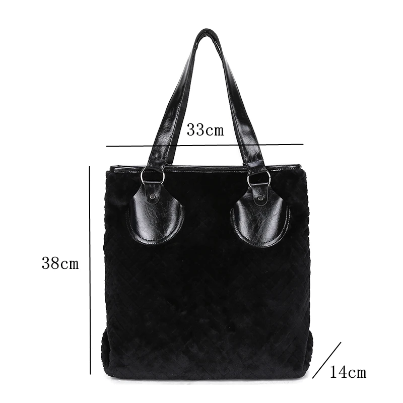 Вельветовая Сумка-тоут на молнии для женщин женская сумочка-тоут зимняя плюшевая