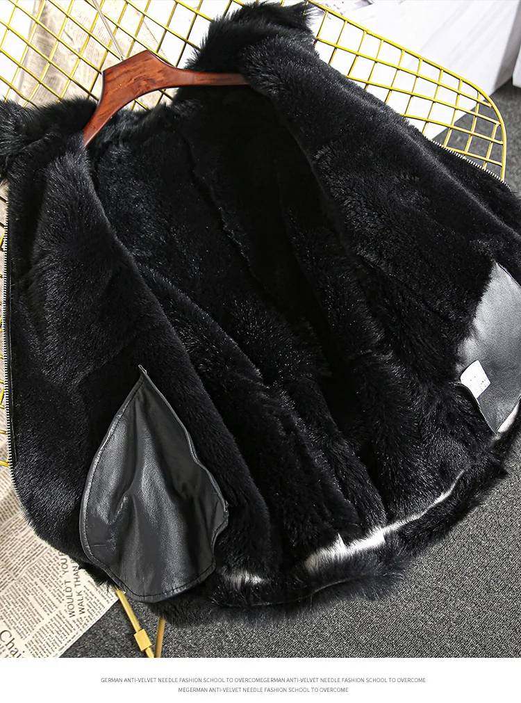 

Sheep Natural Fur Real Jacket 2021 New Fashion Short Coat Winter Women Turn-Down Collar Clothes Moto & Biker Style Fn00767
