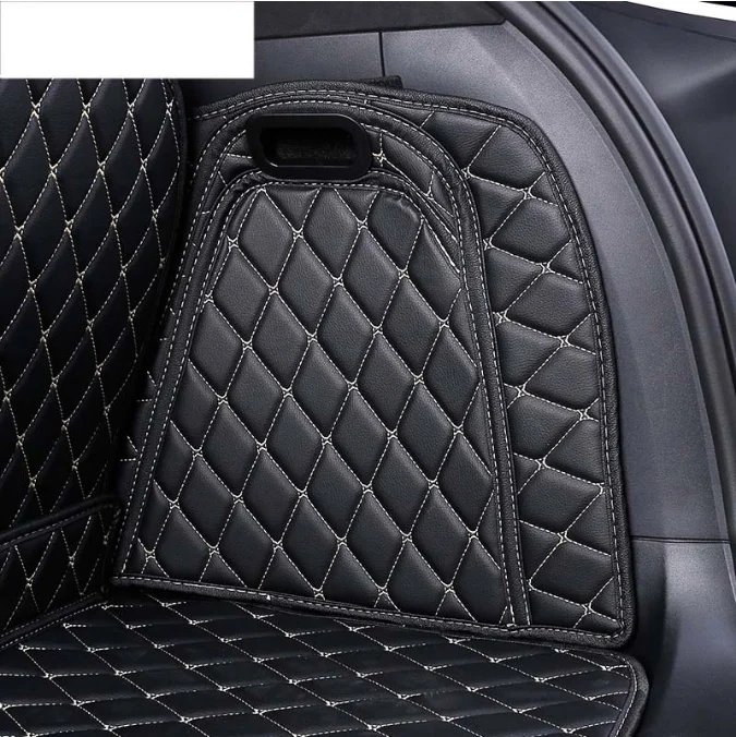 

car trunk mats for tesla model x luxury fiber leather car trunk mat 2015 2019 2020 cargo liner rug carpet accessories