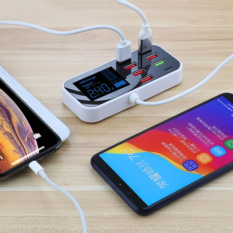 

8Ports Quick Charge 3.0 USB Type C Car Charger Adapter Tablet USB Charger QC3.0 Fast Phone Charger For Mobile Phone GPS