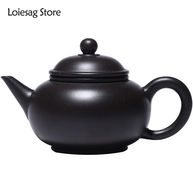 

Loiesag 140ml Yixing Famous Purple Sand Teapot Raw Ore Black Clay Sketch Level Teapots Ingenuity Kung Fu Tea Set Health Tea Pot