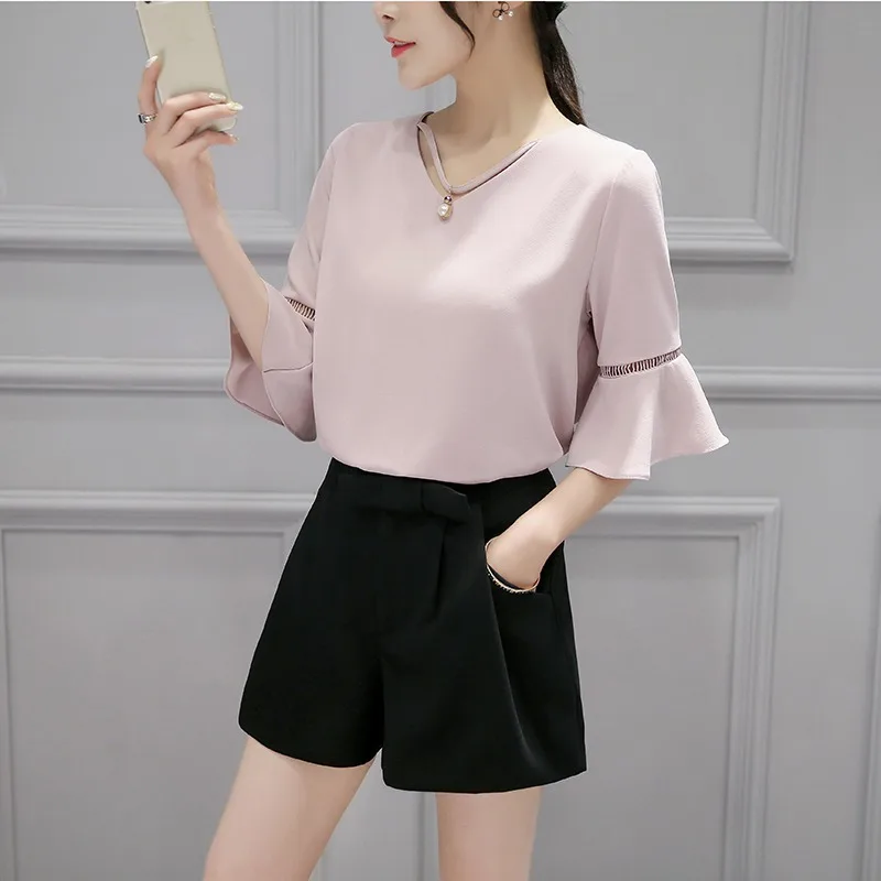 Женские блузки рубашка открытая кружевная блузка топы Повседневная для работы