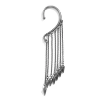 dark punk style rivet tassel chain earrings fashion personality geometric metal earrings jewelry