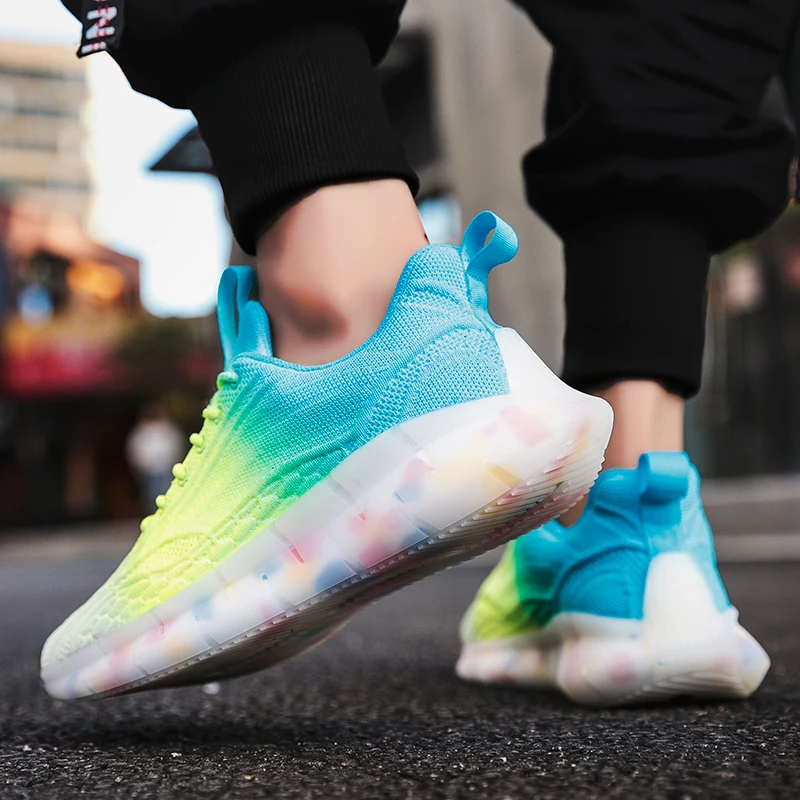 

New Trend Reflective Running Shoes for Men Thick bottom Jogging Sneakers Breathable Sport Shoes Walking Man Shoes Zapatillas