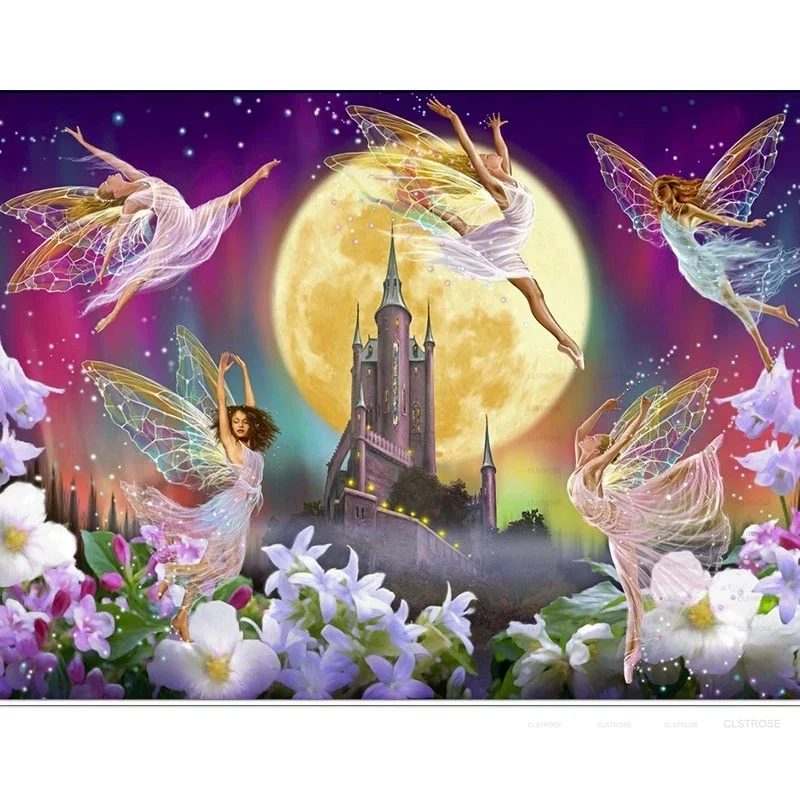 

Diamond Painting Diy 5D European Style Acrylic Material Dream Kingdom Spirit Life Scene Drawing Living Room Furniture Decorative