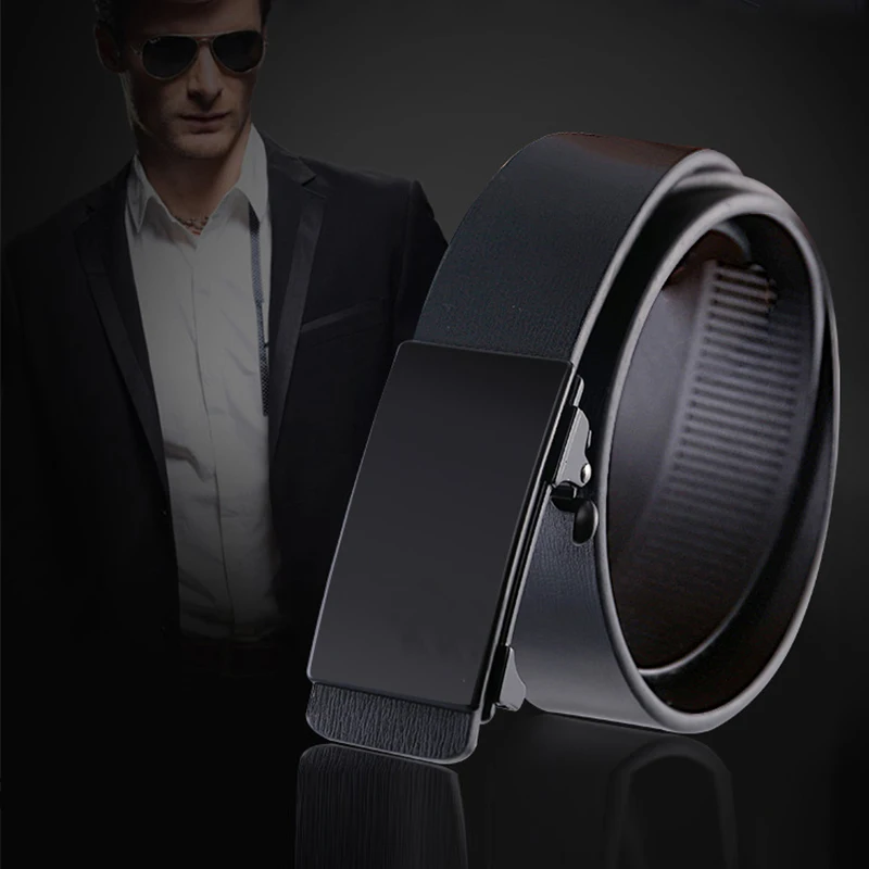 

high quality belt cowhide genuine leather belts alloy automatic buckle belt luxury strap male belts male business belt pemehb