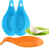 1pc multipurpose silicone spoon rest pad food grade silica gel spoon put mat device kitchen utensils kitchen dishes