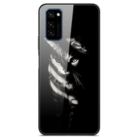 glass case for honor v30 pro phone case back cover with black silicone bumper series 1