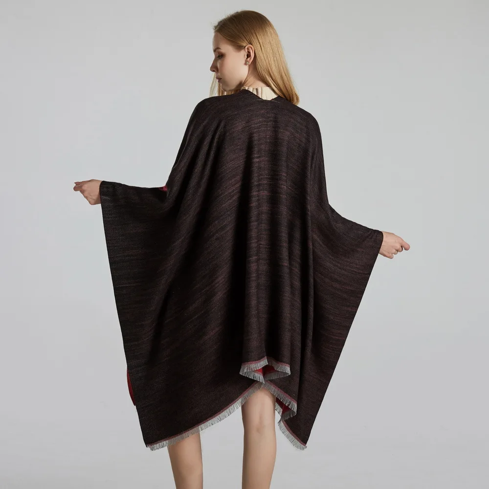 

FXAASS New 2020 Autumn Winter Shawl Fashion Poncho Women Cashmere Scarf Lady Luxury Blanket Warm Pashmina Floral Flowers Cape