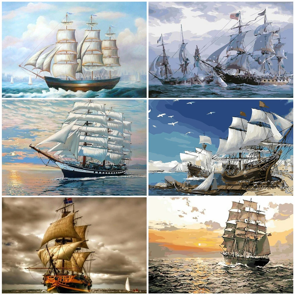 AZQSD DIY картина по номерам холст Наборы пейзаж Ручная роспись подарок картины