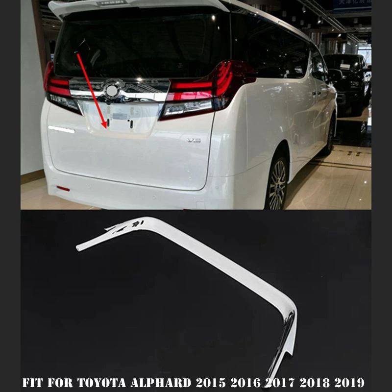 

Подходит для Toyota Alphard 2015 2016 2017 2018 2019 аксессуары для заднего номерного знака наклейка на номерной знак ABS Внешнее украшение автомобиля