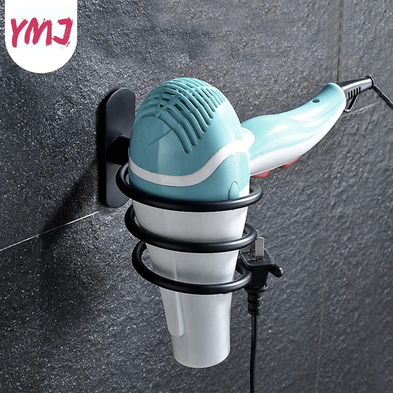 

Настенный органайзер для фена, спиральная подставка, алюминиевый держатель, полка для ванной, аксессуары для ванной, настенная полка