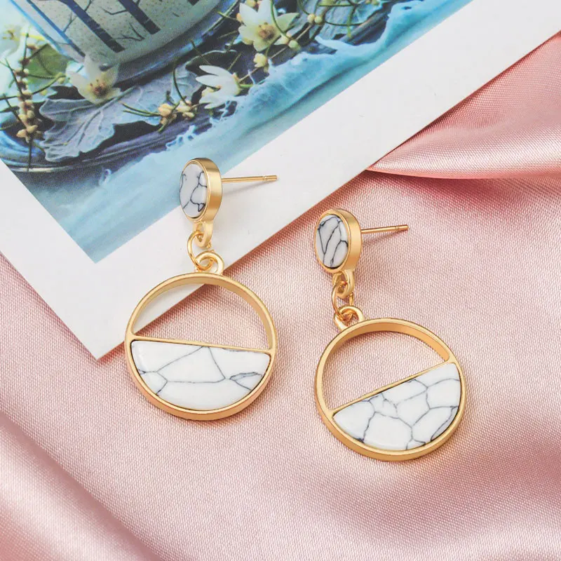 Product 35 POXAM винтажные массивные черные акриловые Висячие серьги для женщин модные ювелирные изделия корейский, геометрической формы золотые свисающие серьги с бриллиантами - Окраска металла: Product 35