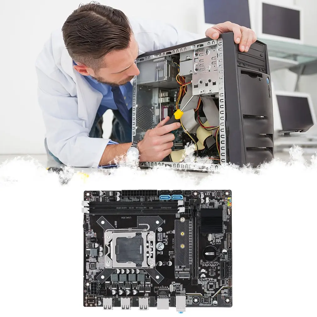 

X79 Motherboard Set With Xeon Lga 1356 E5 2420 Cpu 2Pcs X 4Gb = 8Gb 1333mhz Pc3 10600R DDR3 Ecc Reg Memory Ram