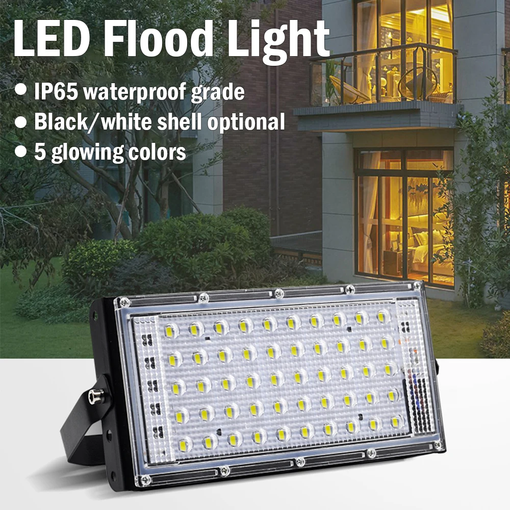 

220V LED Cast Light LED Spotlight 50W IP65 Power Waterproof Landscape Lighting LED Street Lamp Business Lights