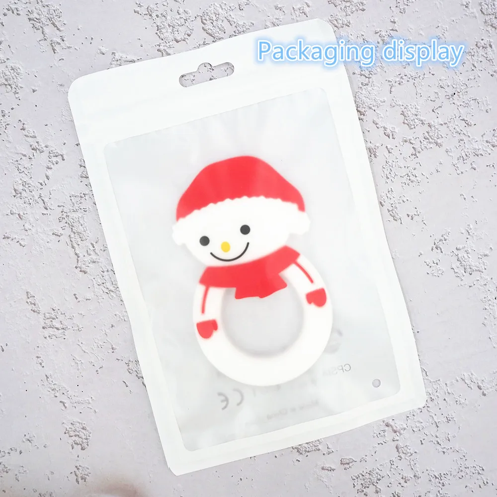 Chenkai-mordedor de silicona para beb&eacute;, de Navidad, Pap&aacute; Noel, &aacute;rbol, estrella, nieve, regalo de dentici&oacute;n para hombre, chupete c&oacute;modo DIY, 10 Uds.-3