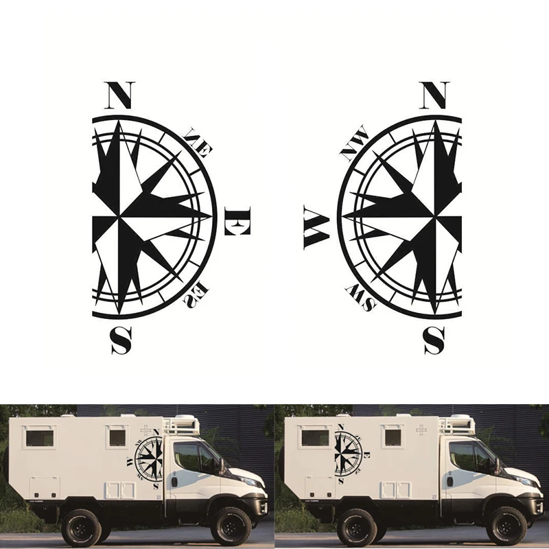 Универсальный автомобильный стикер компас тотем черный для Караван Трейлер