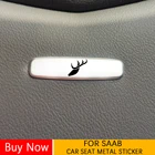 1 шт., металлическая наклейка на подголовники сиденья автомобиля Saab 93 94 95 99 900S 9000 Hirsch 93X 94X 95X 97X aero, автомобильные аксессуары