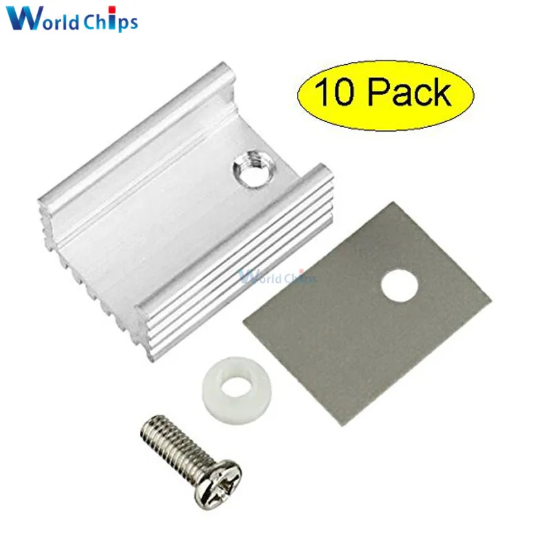 

10pcs TO-220 Cooling Radiator Aluminum Sheet Heatsink Transistor Heat Sink Cooler Radiator Cooling 20x15x11mm For PC Computer