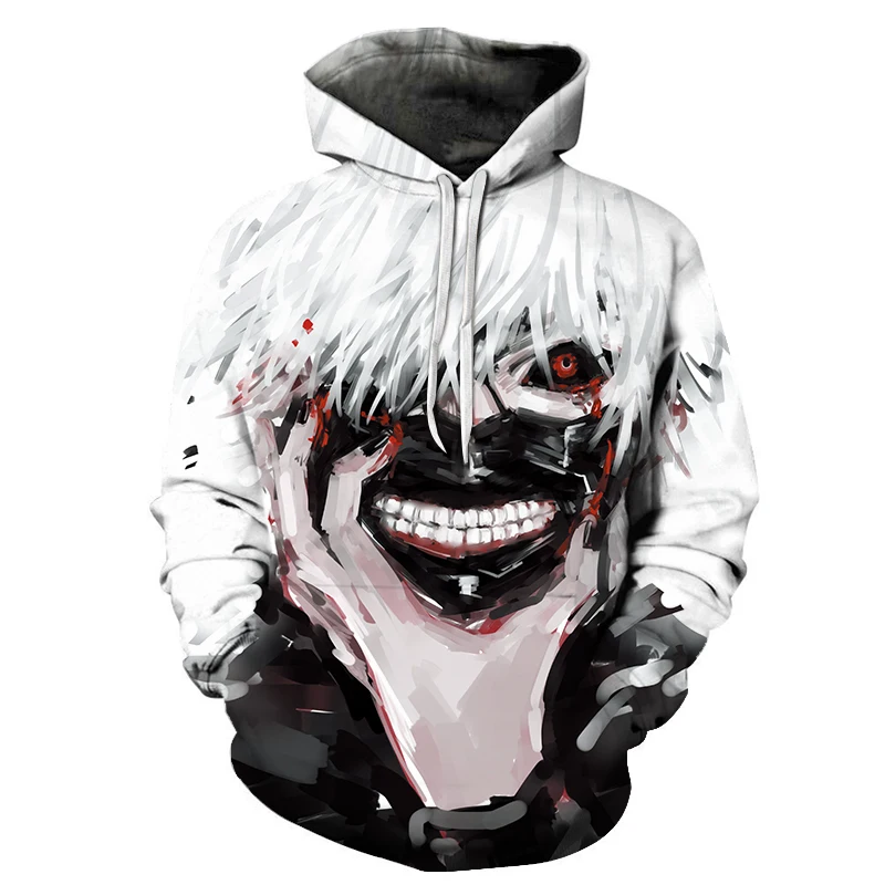 Новинка Аниме Jingdong Ghoul модель ужаса 3D печать мужская Толстовка Модная креативная