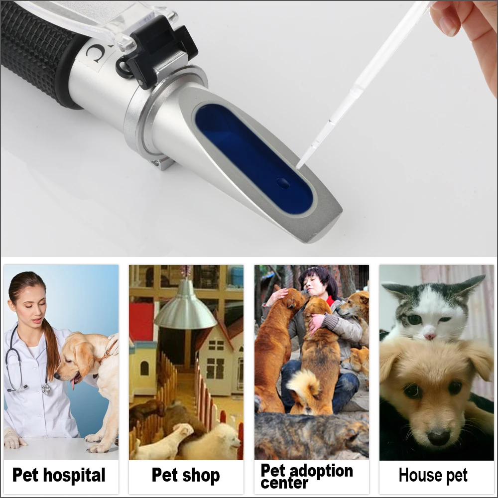 DZYTEK 3-in-1 Animal Clinical Refractometer Handheld Digital Urine Specific Gravity Serum Protein 1.000-1.060RI For Pet Dog Cat |