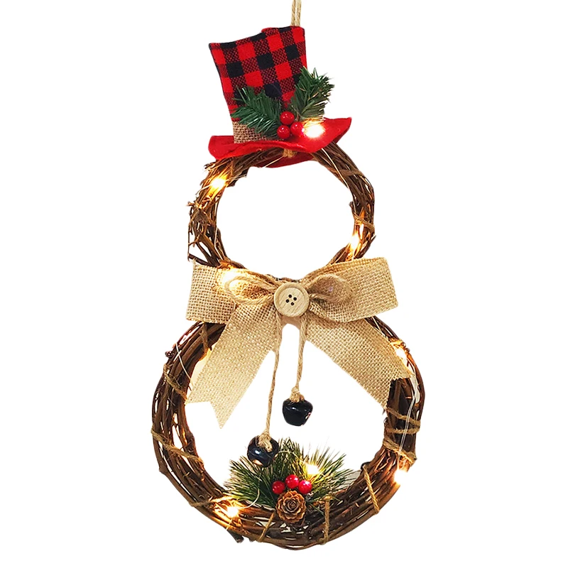 Рождественский Хэллоуин СВЕТОДИОДНЫЙ венок висячие украшения домашний