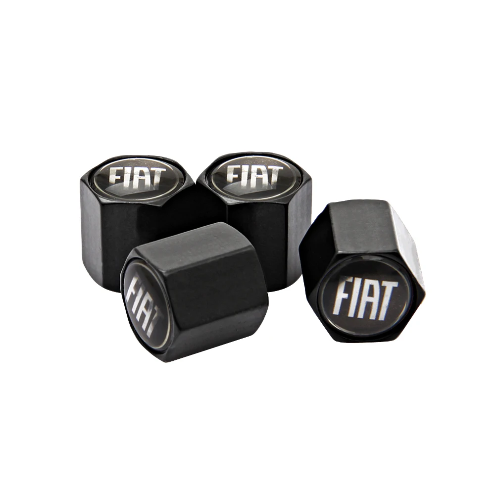 Колпачки воздушных клапанов для автомобильных колес 4 шт. крышка штока лого Fiat 500