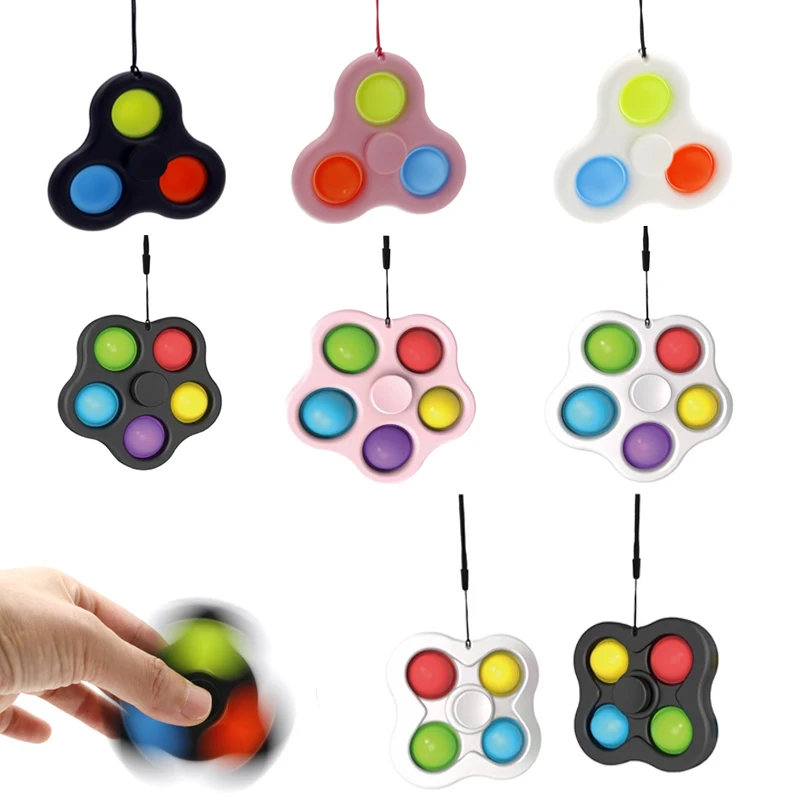 Простой улыбающегося фиджет Спиннер игрушка маленькая игрушка для снятия стресса, брелок Подвеска пуш ап пузыри ручной Спиннер игрушки для детей и взрослых подарки - Популярные игрушки-антистресс для взрослых и детей