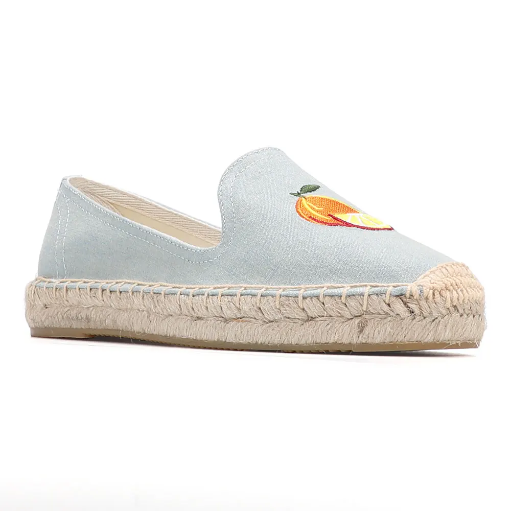 Женские эспадрильи на плоской платформе повседневные туфли из пеньковой резины