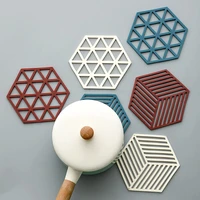 silicone cutlery heat pad coaster hexagonal mat non slip mat anti scalding bowl mat place mat pot mat home decor kitchen tool