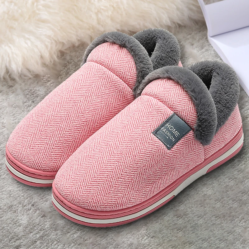 

Fashion Warm Home Slippers for Men Winter Furry Short Plush Man Slippers Non Slip Bedroom Slippers Couple Soft Indoor Male Shoes