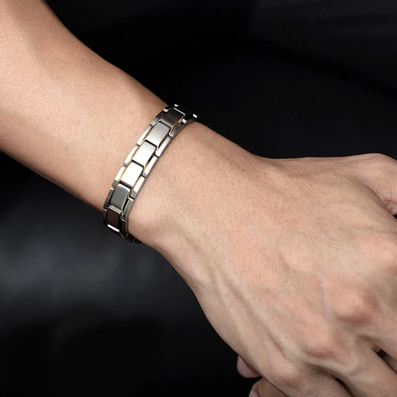Браслеты магнитные из нержавеющей стали для лечения артрита регулируемые мужчин