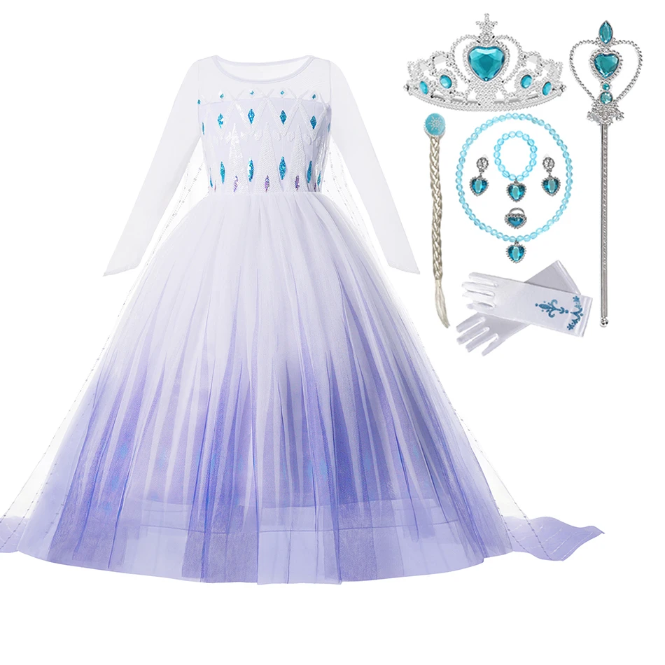 Новинка 2021 года Платье Холодное сердце и Эльза Летнее платье для девочек Детский