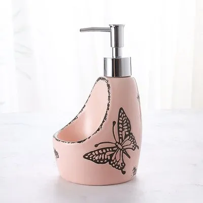 pink 420ml Скандинавские креативные бутылки для дезинфицирующего средства для рук, расписанные вручную керамические бутылки для лосьона, диспенсер для мыла, отель, клубный дом, Товары для ванной CL0423 - Цвет: pink 420ml