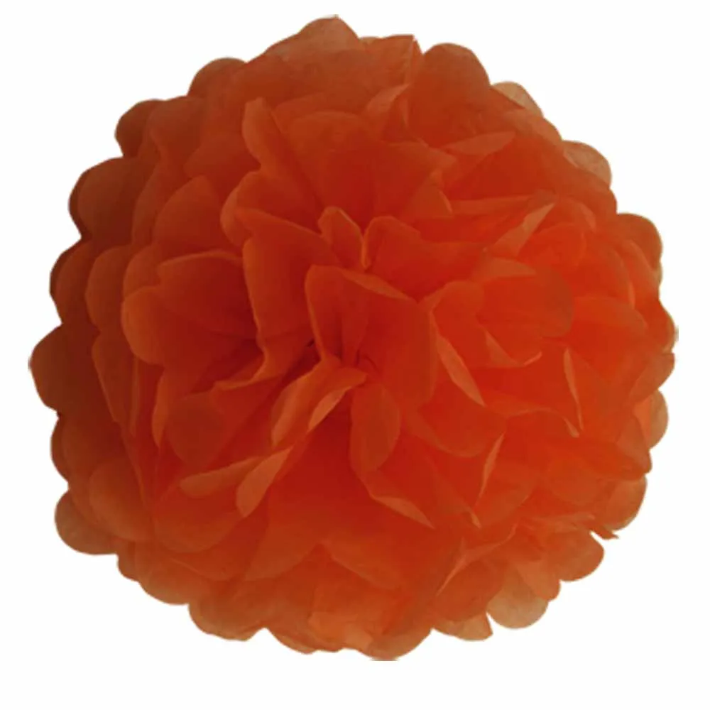 

10 шт. оранжево-розовый, оранжевый, красный, Pom Poms папиросной бумаги цветок Хэллоуин вечерние украшения