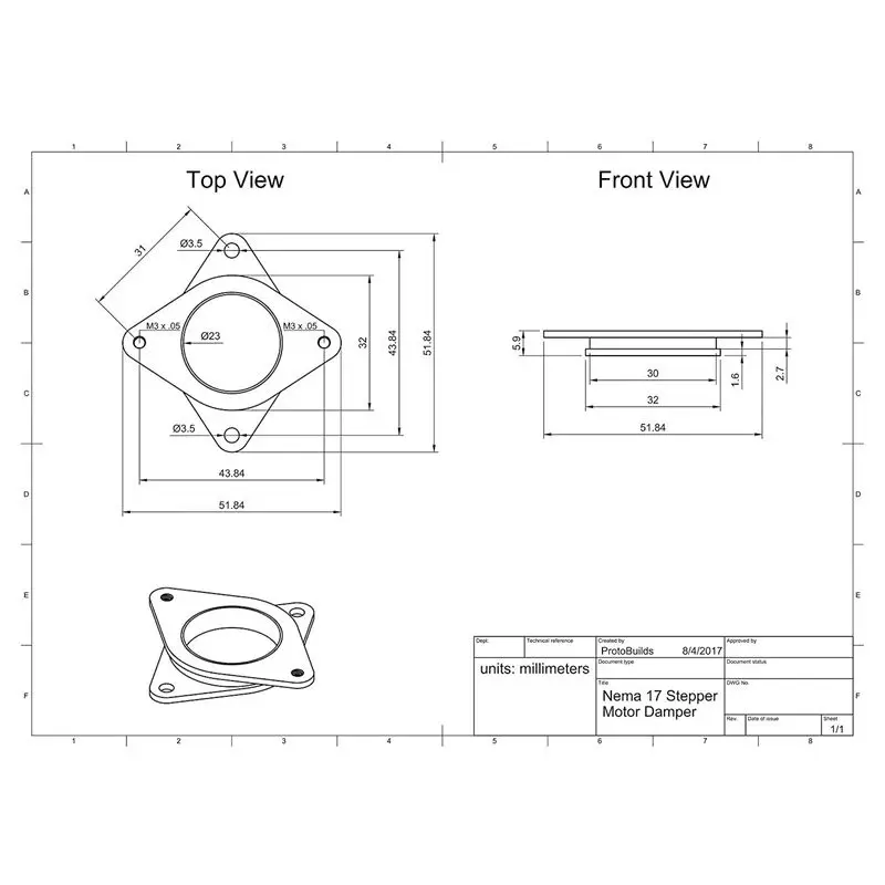 Улучшенные шаговые демпферы NEMA 17 из стали и резины с винтом M3-CNC для 3D-принтера