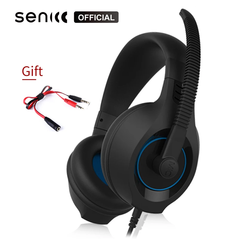 SENICC A2 PS4 Noise Cancelling Gaming Headset Stereo Surround Sound Gamer Headphones with Mic Voice Controller for Phone Pad
