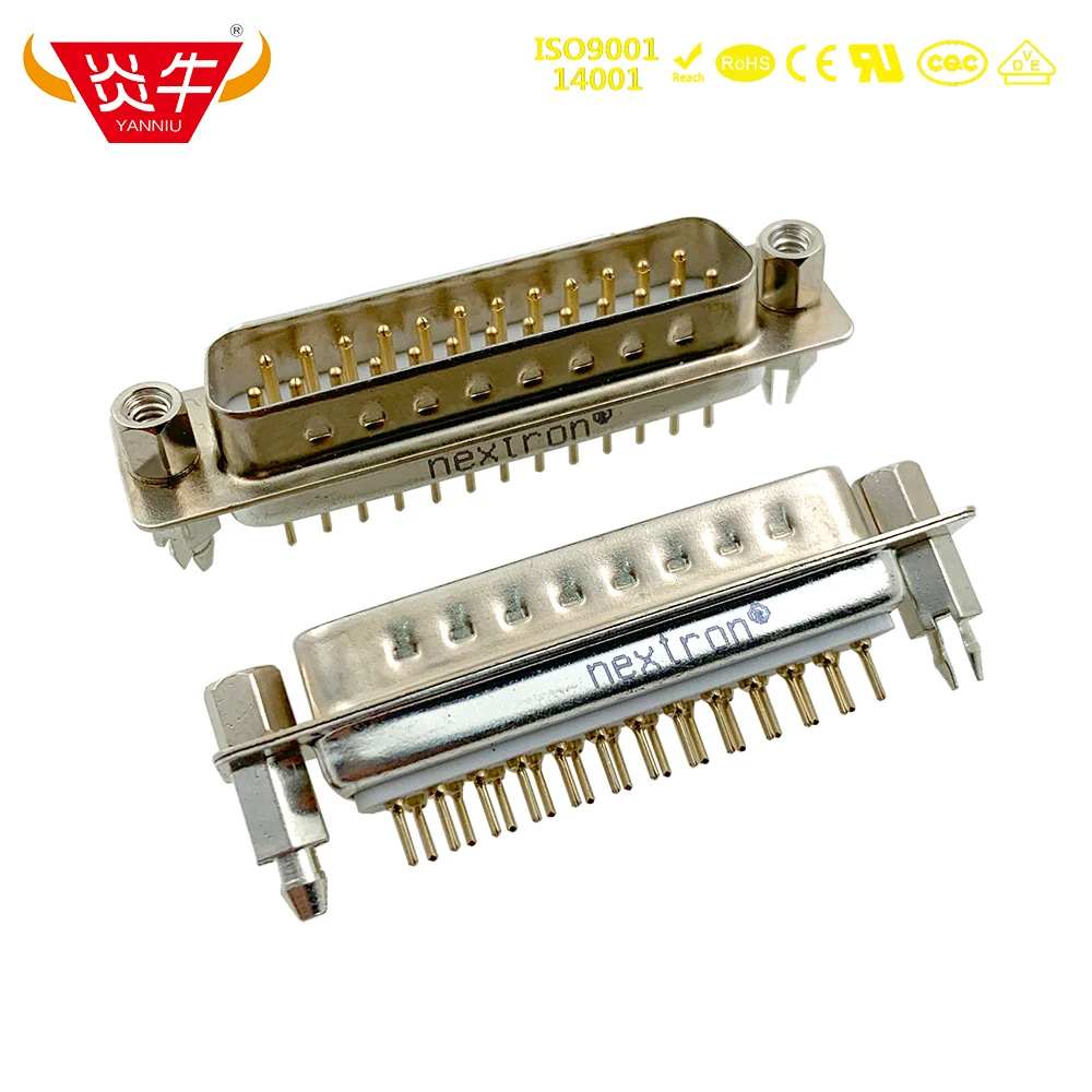 DP 25P с фланцевыми REVETS RS232 разъемом 25PIN разъем печатной платы мужской серии D SUB