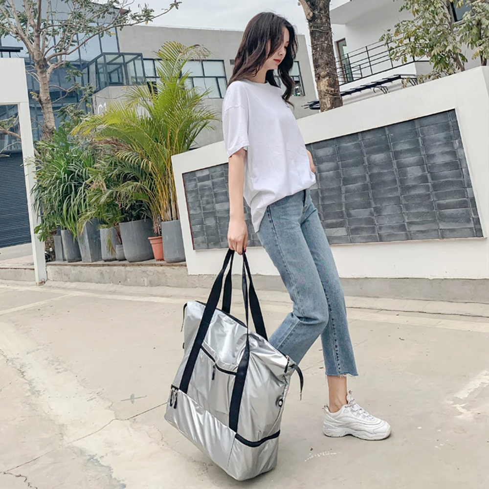 

S.IKRR Waterproof Large Women's Bag 2021 Travel Shoulder Bag For Shoes Luggage Weekend Outdoor Casual Sports Fitness Bag Handbag