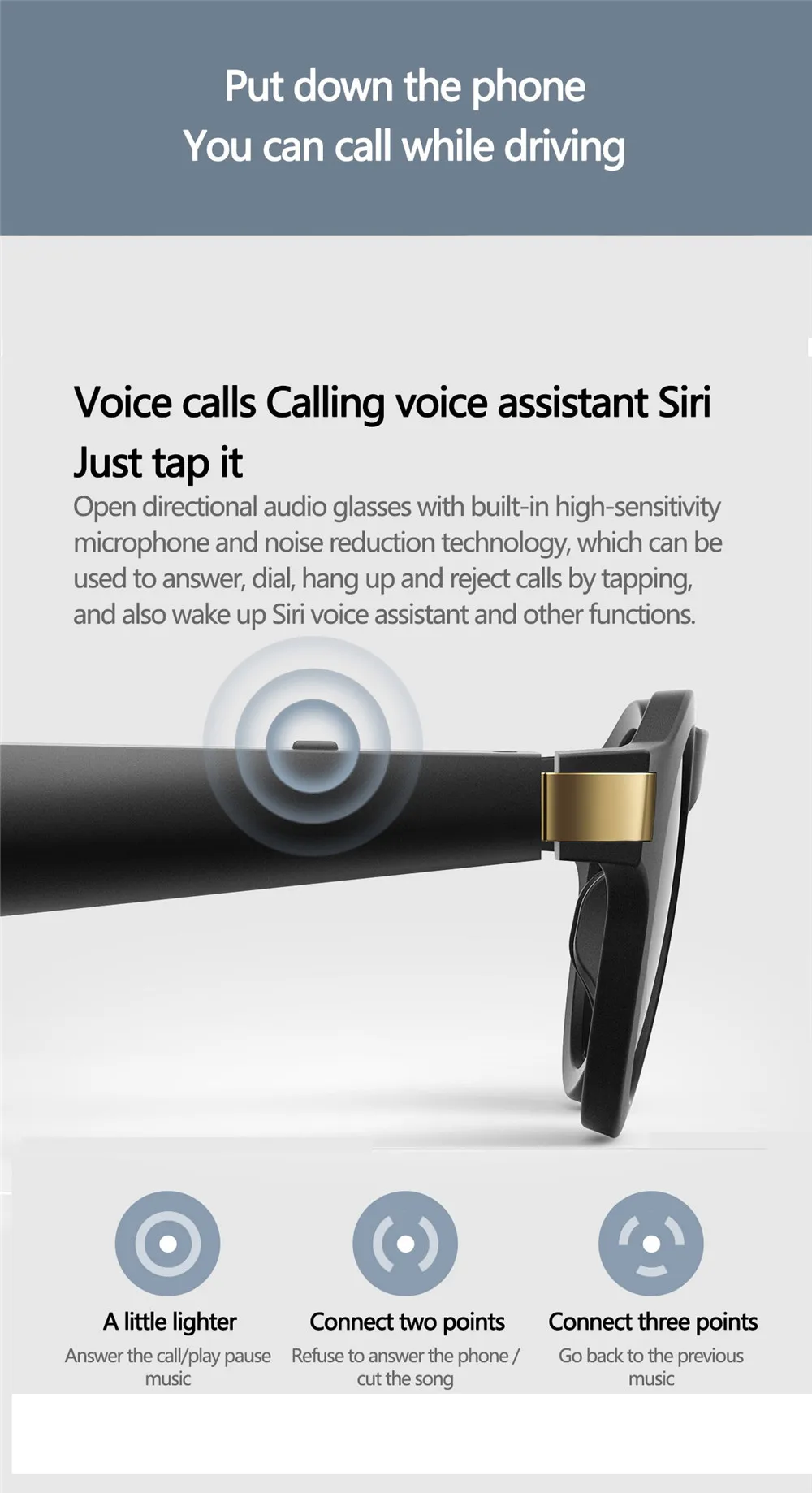 Bluetooth 5,0 умные спортивные солнцезащитные очки беспроводные открытые аудио стерео музыкальные солнцезащитные очки Спортивная гарнитура наушники для huawei Xiaomi