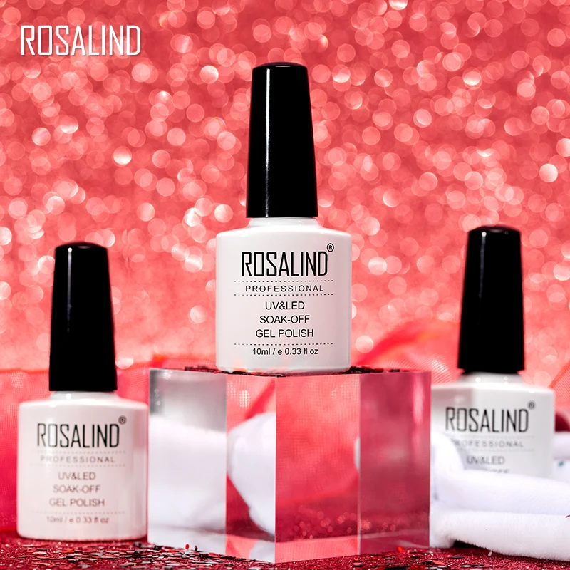 Гель-лак для ногтей ROSALIND 10 мл светящийся Алмазный красный дизайна отмачиваемый