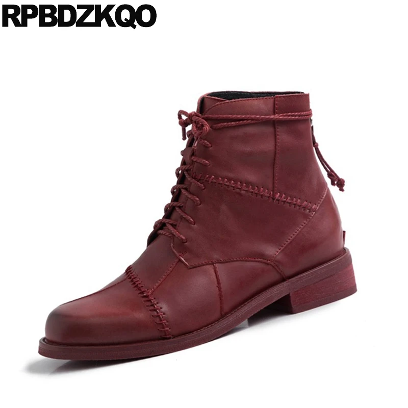 Коренастый Осенняя ботильоны на низком каблуке из натуральной кожи осень зима