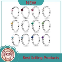 100 925 sterling silver valentines true colours birthstone collection pan rings for women fashion jewelry